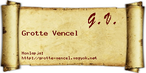 Grotte Vencel névjegykártya